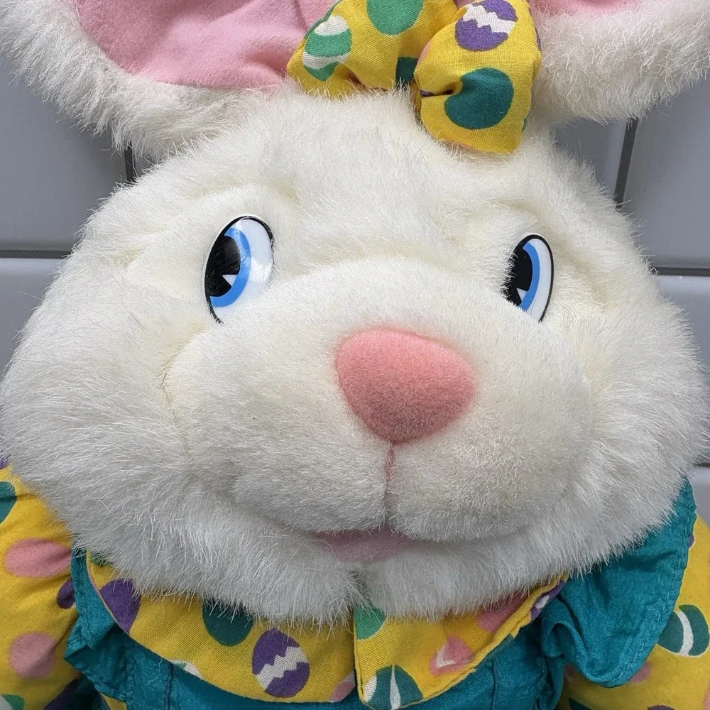 VTG 1993 Nylon Plush Rabbit Easter Egg Decos Bean Silky Nylon Parachute Rare H10